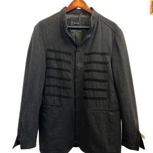Black mao blazer with velour detail